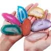 Artesanato de Pedras Preciosas Peça de Ágata Polida de Cor Mista Pedra Bruta de Cristal Natural Lote Disperso Pingente Peça de Sino dos Ventos Pequenos Enfeites DIY