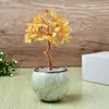 Árvore da Fortuna de Cristal Colorido Ametista Amarelo Verde Cascalho de Cristal Árvore da Fortuna para Mesa de Escritório Decoração de Casa Atacado