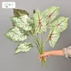 Planta Verde Simulada Taro, Arrurruz, Hoja de Tortuga, Decoración para Hogar Interior Bodas, Paisajismo con Hojas, Muro de Plantas, Accesorios para Arreglos Florales
