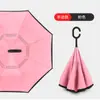 Paraguas Invertido Automático de Doble Capa con Mango Largo para Hombres y Mujeres, Protección Solar, Lluvia o Sol, Parasol Grande de Doble Capa Resistente al Viento para Montar en el Coche