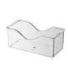 Plato para Escupir Huesos con Patrón de Glaciar Transparente, Mini Bandeja Multifuncional para Snacks del Hogar con Base, Plato para Frutas
