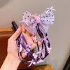 Peluca Trenzada de Kuromi Anillo para el Cabello Infantil Chica Dulce y Genial Trenza de Boxeo Cola de Caballo Alta Cuerda para la Cabeza Cuerda para el Cabello de Niñas Tocado
