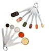 Conjunto de Colheres de Aço Inoxidável Metal Ponta Quadrada Cauda Quadrada Colheres Medidoras Utensílios de Confeitaria Ferramentas de Cozinha Atacado Redondo