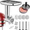 Accesorios para máquina de chef Kitchenaid carne picada tesoro de cocina máquina de chef Molinillo de metal traje para embutir y pastel de carne
