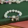 Pulsera popular de ópalo de imitación transfronteriza diseño de nicho ins femenino Estrella de cinco puntas de cristal luz de luna gris pulsera de moda para estudiantes