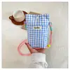 Bolso para teléfono pequeño de cuadros estilo coreano, bolso cruzado, bolso de hombro, moderno y a la moda para uso diario, perfecto para ir de compras