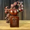 Ébano Madera Maciza Tallada Manzana Adornos Madera Maciza Paz Alegría Buen Injerto Decoraciones para el Hogar y la Oficina Artesanías
