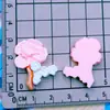 Macaron de Primavera Estames de Flor de Cerejeira Pêssego Grampo de Cabelo Corda de Cabelo Pegador Cola Cremosa DIY Furo Fivela de Sapato Acessórios de Resina