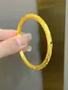 Pulsera Cerrada Bañada en Oro Inspirada en Nezha con Diseño Antiguo de Nube Grabada, Pulsera de Moda Estilo Chino