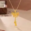 Collar Colgante Borla Mariposa de Seda para Mujer Nuevo Diseño Hueco Chino Cadena para Clavícula Mariposa Campana Regalo para Novia