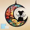 Regalo Conmemorativo para Perro: Adorno Colgante Acrílico de Colores para Perros en la Luna, Usado para Regalos de Simpatía y Memoriales de Mascotas