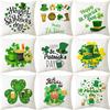 Almofada do Dia Nacional Irlandês Almofada do Dia de São Patrício Carta verde dos desenhos animados de quatro folhas Trevo almofada capa
