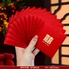 Envelopes Vermelhos para Casamentos, Pequenas Sacolas de Envelope Vermelho para Jogos de Casamento, Adereços para Bloquear a Porta, Envelopes de Dinheiro da Sorte com Palavras Felizes, Mini Sacolas de Casamento