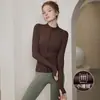Jaqueta Esportiva de Veludo Quente de Alta Qualidade para Yoga Feminino Tamanho Plus, Fleece Fino para Corridas Matinais, Treinamento, Fitness, Manga Longa, Primavera Outono Novo
