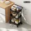 TEMU/SHEIN Carrinho de Armazenamento Multicamadas com Rodas e Corrimão para Sala de Estar, Rack de Armazenamento para Lanches, Rack de Armazenamento para Cozinha
