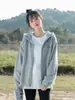 Nueva chaqueta coreana de otoño e invierno con forro polar engrosado para mujer, moderna y elegante, sudadera con capucha de cremallera holgada para mujer