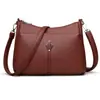 Bolso de Hombro Cruzado de Cuero Suave para Mujer 2026 Nuevo Modelo Bolso Cruzado Sencillo con Múltiples Compartimentos Bolso para Madres Viajeras