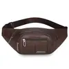 Bolsa de cintura em couro PU, multifuncional, resistente ao desgaste, bolsa transversal à prova d'água para homens, adequada para o trajeto diário de negócios e viagens, bolsa de cintura de grande capacidade
