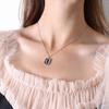 Joyería Europea y Americana Gargantilla para Mujer Geométrico Cuadrado Marca Goteo de Aceite Colgante de Luna Collar Cadena para Clavícula de Mujer Acero de Titanio P973