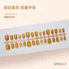 Té de Miel Ámbar Ojo de Gato Dorado Marrón Uñas Portátiles Manicura Diaria Iluminadora Corta Terminada 30 Piezas Cada Una