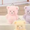 Resina Flocada Creativa Dibujos Animados Lindo Oso Llavero para Teléfono Móvil Bolso DIY Aretes Collar Colgante