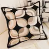 Fronha de almofada de sofá minimalista em preto e branco estilo vintage, capa de almofada decorativa estilo luxo leve moderno para sala de estar, quarto e bay window