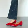 Zapatos de mujer de estilo minimalista con punta cuadrada y que aumentan la altura, de corte bajo, piel genuina, superficie suave, para primavera y otoño, zapatos de trabajo