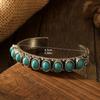 Pulsera bohemia para mujer de aleación con incrustaciones de turquesa, joyería, comercio exterior de Amazon, pulsera retro con incrustaciones, versión alta