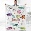 Manta de Flanela Transfronteiriça com Texto Colorido Clássico, Manta com Estampa Digital Floral Simples Inspiradora, Venda por Atacado do Fabricante Original