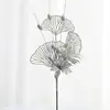 Pó de Ouro Folha de Lírio Ventilador Folha de Amora Estacas Enfeites de Árvore de Natal Decoração Suprimentos de Atmosfera Itens de Decoração para Casa