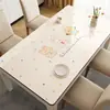 Mantel Minimalista para Mesa de Comedor, Impermeable, Resistente al Aceite, Lavable, Resistente al Calor, Color Crema, Protector de Mesa de Café de PVC de Alta Gama