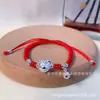 Prata de lei 999 Cão Yugui trançado Hellokitty Pulseira de prata pura 999 ajustável pulseira para namoradas casal
