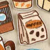 Comida original de dibujos animados, postre, café, bordado a máquina importado, accesorios de ropa DIY, bolsas de lona, equipaje, parches bordados