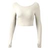 Roupa de ioga, top de manga comprida, de alta qualidade, com bojo no peito, camiseta esportiva feminina Kink Back, sutiã sexy slim fit