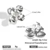 Anéis e Brincos Flor Camélia em Aço Titânio Banhado a Ouro 18K Estilo Europeu e Americano para Mulheres, Brincos de Pino e Acessórios de Orelha Modernos e Únicos