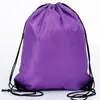 Bolsa de compras colorida de poliéster com cordão com cordão com cordão mochila esportiva mochila de viagem bolsa de armazenamento
