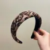 Faixa de Cabelo Larga com Nó Contrastante Estampa de Leopardo Coreia do Sul Versátil Novo Estilo Faixa de Cabelo de Tecido Versátil Presilhas de Cabelo Acessórios de Cabelo