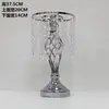 Nuevos Accesorios de Boda Florero de Hierro Estilo Europeo Decoración de Mesa Principal de Boda Recipiente para Arreglos Florales Florero Dorado Electrochapado Adorno Floral de Mesa