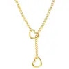 Colar de Corrente Deslizante em Forma de Coração Feminino Simples Nova Moda Transfronteiriça Europeia e Americana Corrente de Aço Inoxidável Versátil Personalizada