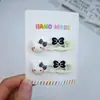 Nuevo Pasador de Gato con Lazo de Dibujos Animados, Pinza Ondulada Dulce y Linda, Pasador de Flequillo Lateral para Niña, Accesorio para el Cabello