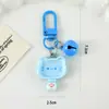 Llavero de sartén de dibujos animados, accesorio para el pelo de osito y gatito lindo y suave, llavero divertido de utensilio de cocina realista
