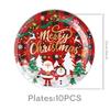 Novo Xadrez Vermelho Natal Vermelho e Ano Novo Tema Suprimentos para Festa Louça Descartável Pratos e Copos de Papel Conjunto de Toalhas