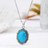 Colgante Popular Transfronterizo de Cristal Natural Collar de Cristal Blanco Colgante Ovalado de Yoga Joyería Bohemia Venta al por Mayor