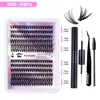 Popular Transfronterizo 240 Racimos 3040D Racimo Individual Pestañas Postizas 10-14mm DIY Segmentadas Naturales Gruesas Pestañas