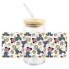 Mickey Mouse Transfer UV DTF Cristal Transparente Copo de Vidro com Adesivo 16oz Especial À Prova d'Água Resistente a Arranhões Atacado Transfronteiriço