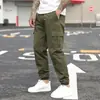 Pantalones de trabajo cruzados nuevos 2025, pantalones largos casuales para estación independiente transfronteriza Amazon, con cordón y múltiples bolsillos