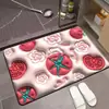 Tapete de Chão Secagem Rápida de Terra de Diatomáceas Estereoscópico 3D Tapete para Pés Absorvente Antiderrapante de Banheiro Tapete para Porta de Banheiro Desenho Animado