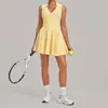 Vestido deportivo de yoga y tenis transfronterizo con shorts desmontables, de secado rápido y transpirable, para correr, fitness y tenis 86770