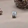 Yiluya Plata de ley S925 Accesorios de material para pulsera de cuentas DIY Cuentas de plata tailandesa Mantra de seis palabras Cuentas espaciadoras de diez mil palabras Cuentas planas