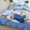 Juego de cuatro piezas con estampado de dibujos animados de Disney de algodón, 100% algodón puro, adorable ropa de cama auténtica de la propiedad intelectual Zootopia
